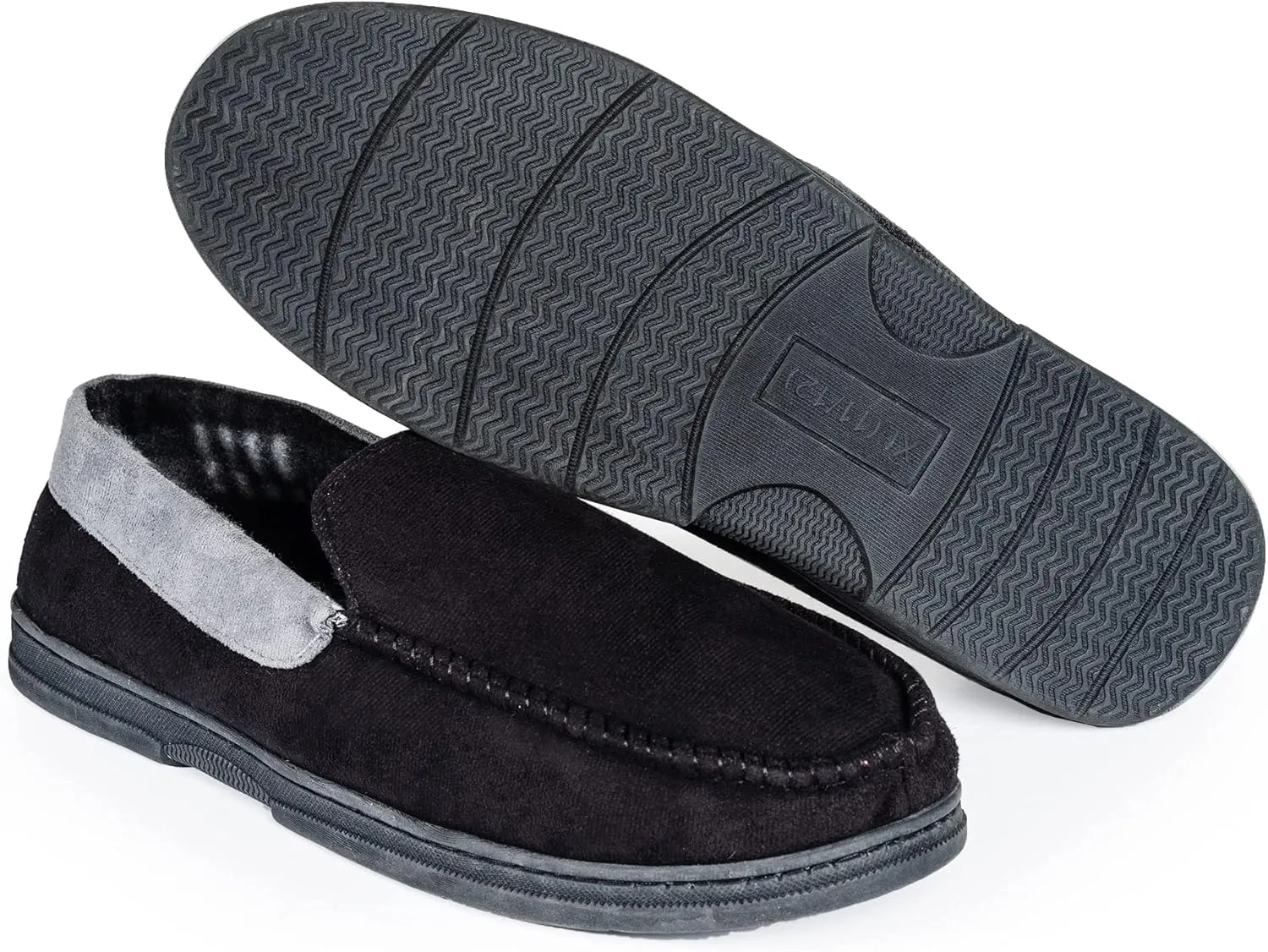 NORTY Moccasin Slippers for Men - Indoor and Outdoor Slip-On Shoes - Perfect for Lounging and Walking Around the House