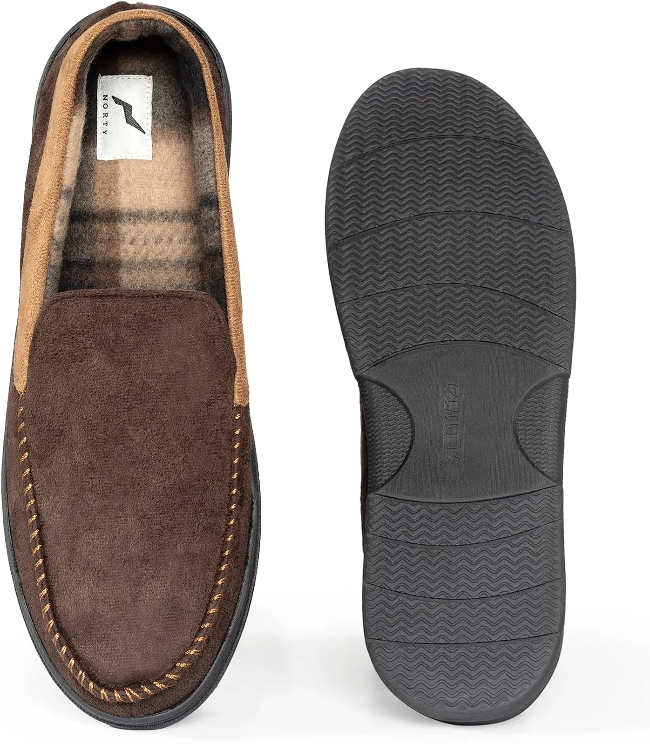 NORTY Moccasin Slippers for Men - Indoor and Outdoor Slip-On Shoes - Perfect for Lounging and Walking Around the House