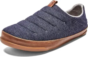 OluKai Mahana Men’s Soft Cotton Slippers, Cotton Blended Jersey & Full-Grain Leather Pull Loop, Comfortable & Breathable Fit