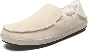 OLUKAI Nohea Slipper, Women's Slip-On Shoes, Genuine Shearling & Premium Nubuck Leather, Drop-In Heel Design, Cozy & Ultra-Soft Comfort Fit