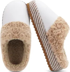 ONCAI Women's Slippers with Cushion Yoga Mat Faux Fur Fuzzy Suede Warm Winter Woman House Slippers Indoor/Outdoor Cozy Rubber Sole US Size 5-11