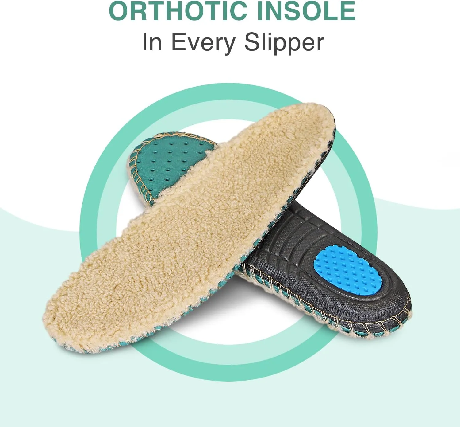 Orthofeet Women's Orthopedic Camel Faux Fur Lined Capri Slippers
