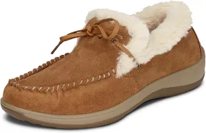 Orthofeet Women's Orthopedic Camel Faux Fur Lined Capri Slippers