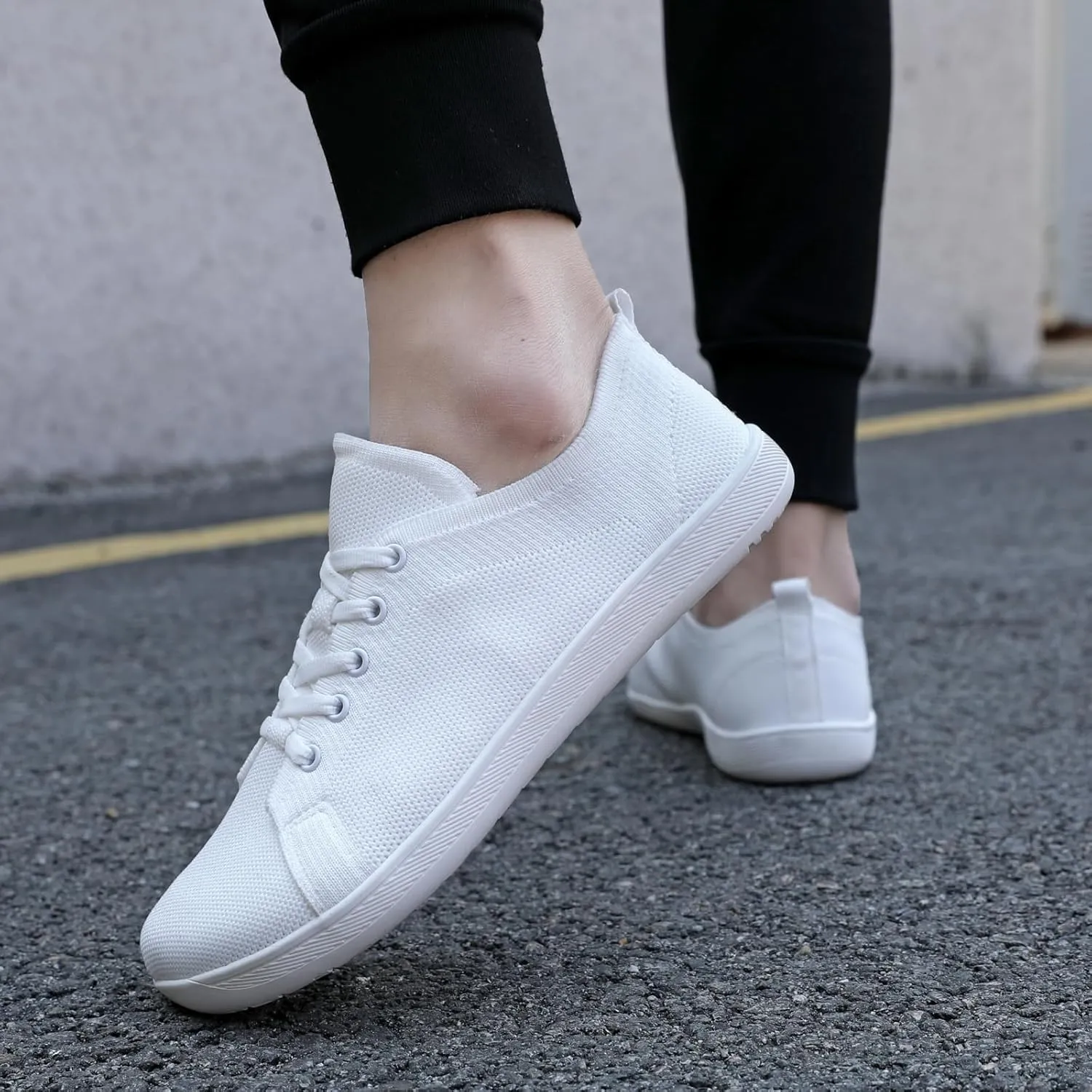 Orthopedic Shoes for Men Zero Drop Wide Toe Box Minimalist Barefoot Shoes Arch Support Lace Up Diabetes Foam Sneakers Casual Lightweight Breathable Fashion Slip on Walking Running Sneakers