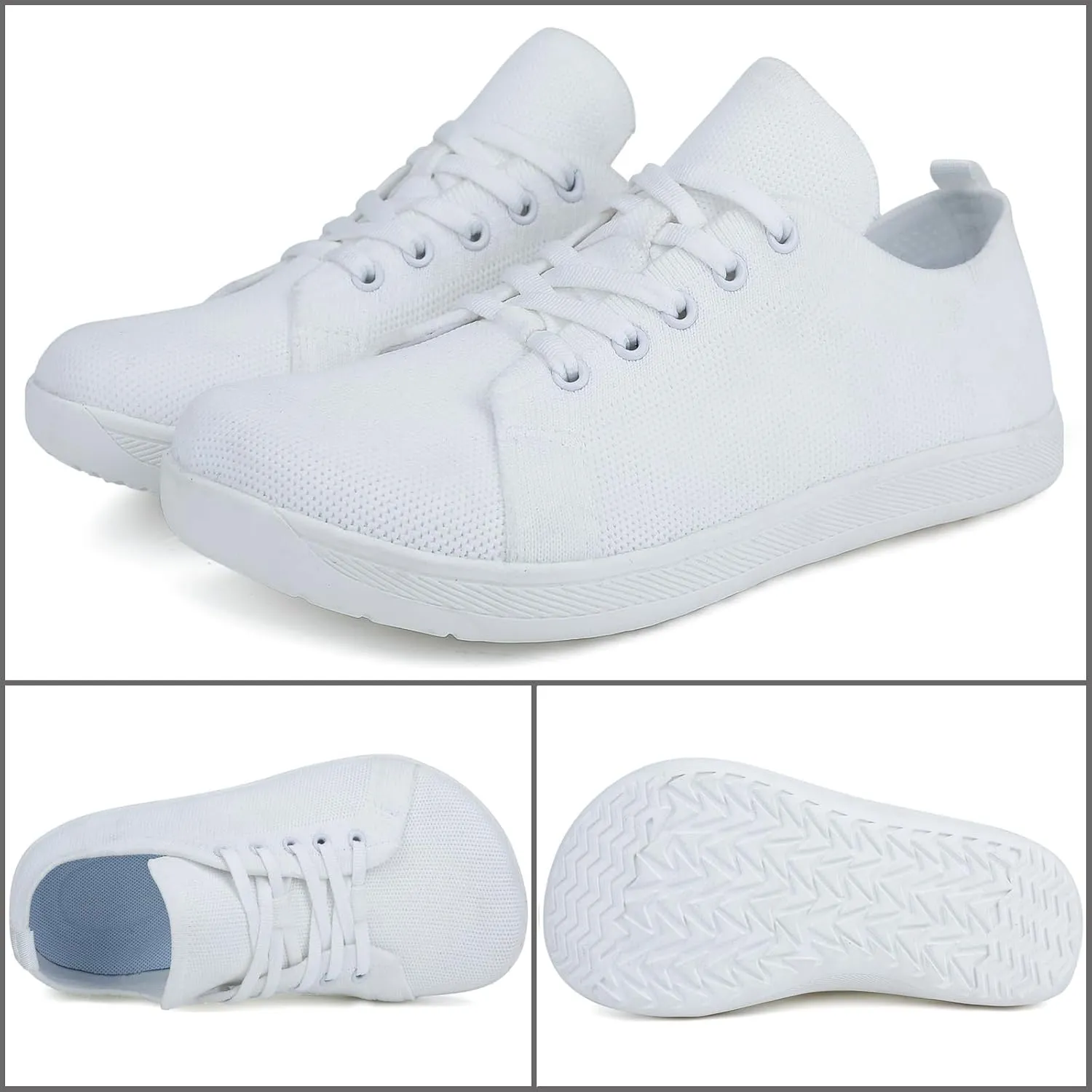 Orthopedic Shoes for Men Zero Drop Wide Toe Box Minimalist Barefoot Shoes Arch Support Lace Up Diabetes Foam Sneakers Casual Lightweight Breathable Fashion Slip on Walking Running Sneakers