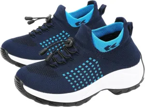 Orthopedic Sneakers for Women Men Adjustable Elastic Strap Trainers Shoes,Lightweight Breathable Damping Air Cushion Sneakers Non-Slip Platform Waterproof Comfort Soles Sports Shoes with Arch Support