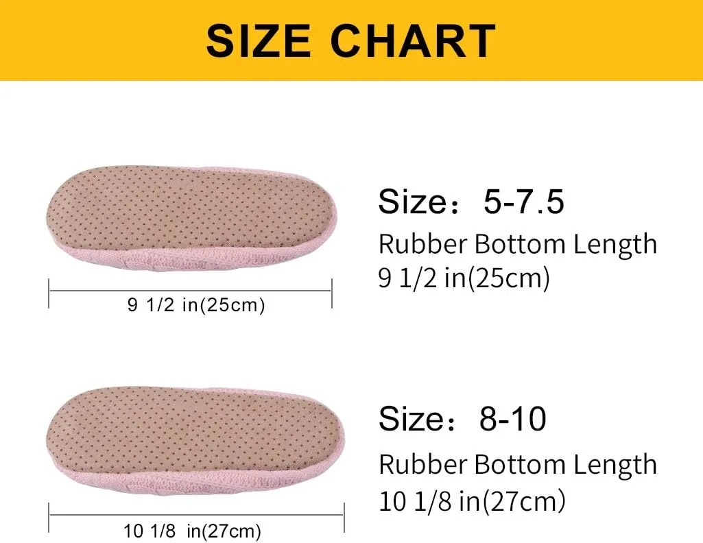 Panda Bros 2 Pairs Slipper Socks For Women With Grippers, Fuzzy Womens Slipper Socks With Non Slip Bottoms, Cozy Warm House Slippers