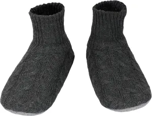 Panda Bros Men's Slipper Socks, Winter Cable Knit Non-Skid Warm Cozy Soft Indoor Socks With Fluffy Sherpa Lined