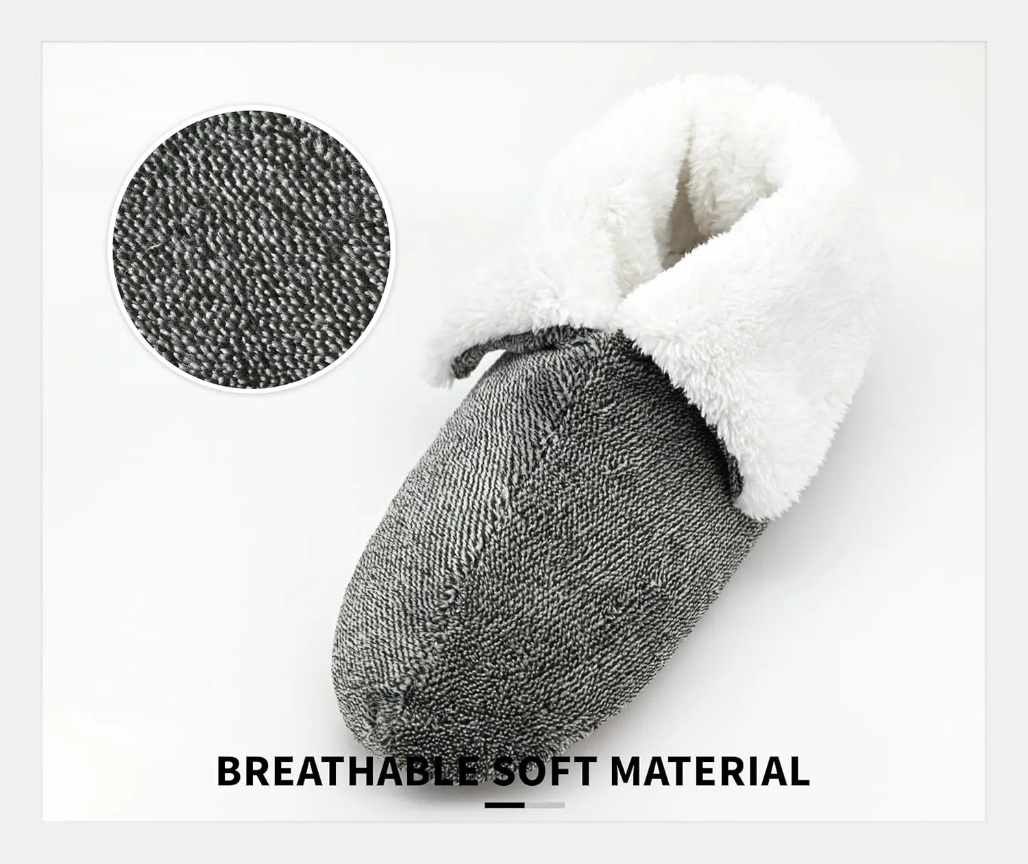 Panda Bros Men's Slipper Socks, Winter Non-Skid Warm Slipper Booties, Cozy Soft Indoor Socks with Fluffy Sherpa Lined