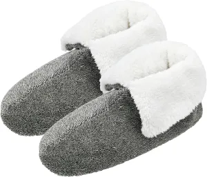 Panda Bros Men's Slipper Socks, Winter Non-Skid Warm Slipper Booties, Cozy Soft Indoor Socks with Fluffy Sherpa Lined
