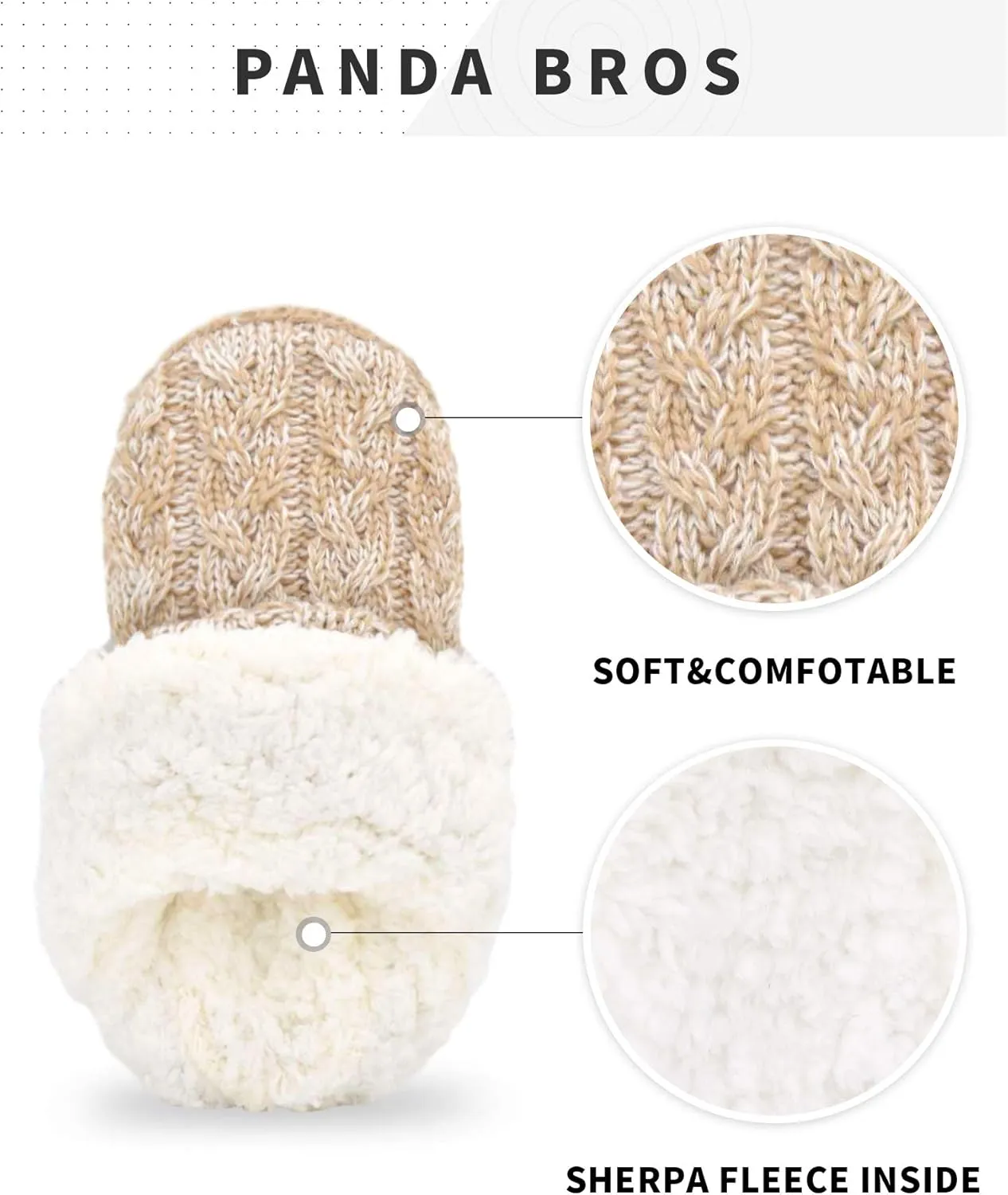 Panda Bros Slipper Socks For Women With Grippers, Fuzzy Womens Slipper Booties With Non Slip Bottoms, Cozy Warm House Slippers