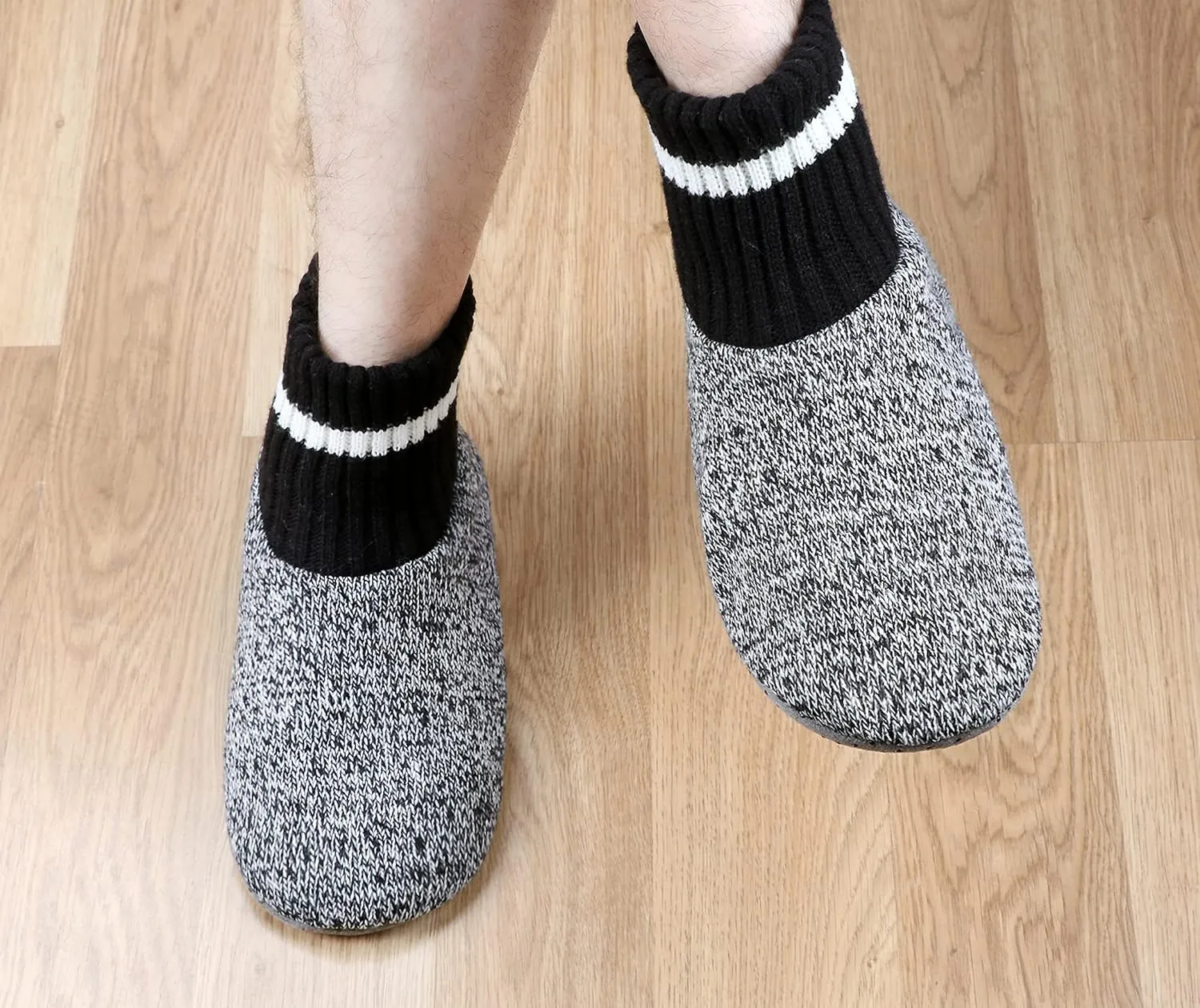Panda Bros Slipper Socks Soft Cozy Thick House Indoor Boot Sock Shoes with Anti-Skid Bottom Soles for Men's