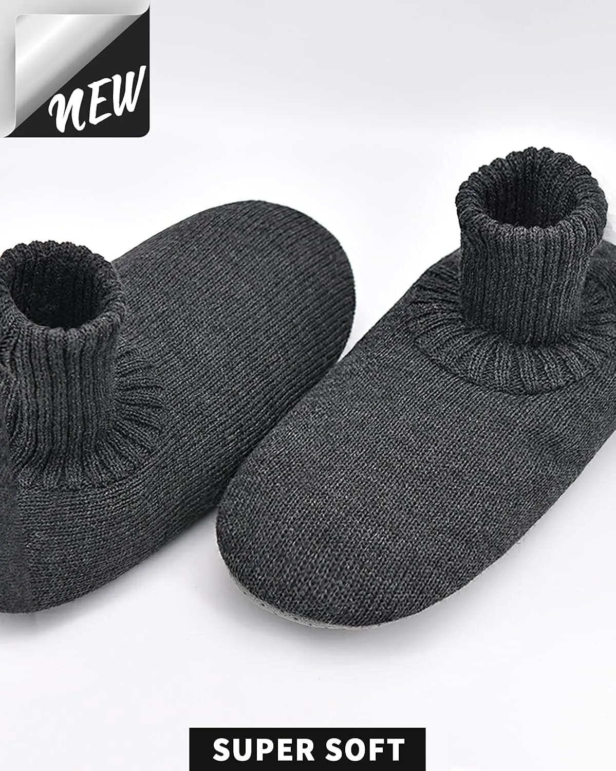 Panda Bros Slipper Socks Soft Cozy Thick House Indoor Boot Sock Shoes with Anti-Skid Bottom Soles for Men's