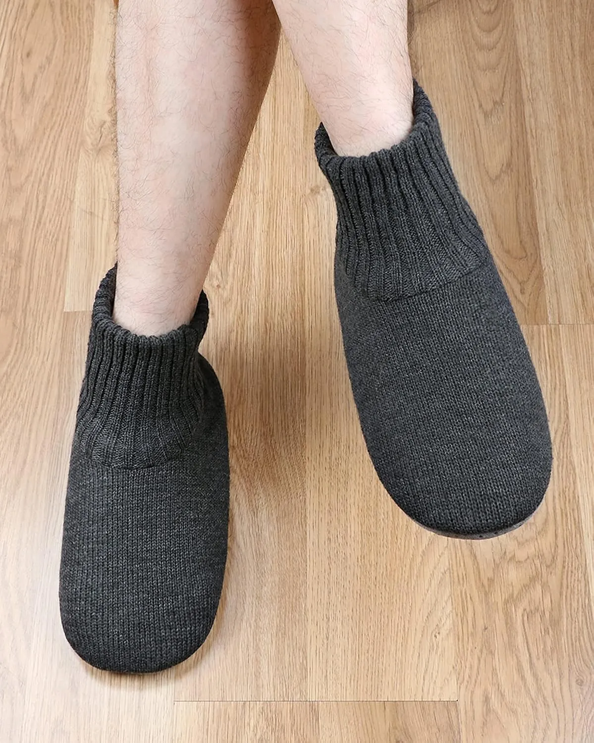 Panda Bros Slipper Socks Soft Cozy Thick House Indoor Boot Sock Shoes with Anti-Skid Bottom Soles for Men's