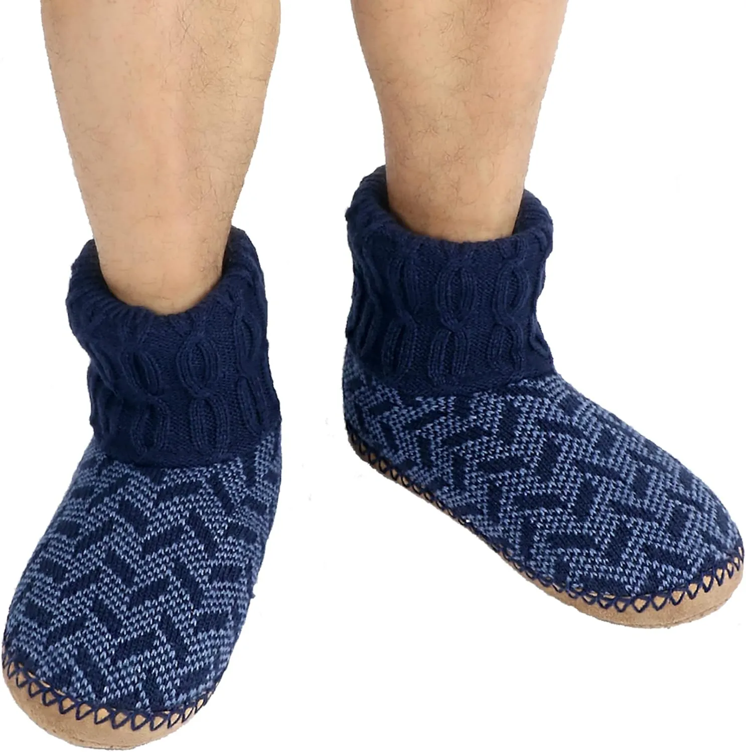 Panda Bros Slipper Socks Soft Cozy Thick House Indoor Boot Sock Shoes with Anti-Skid Bottom Soles for Men's