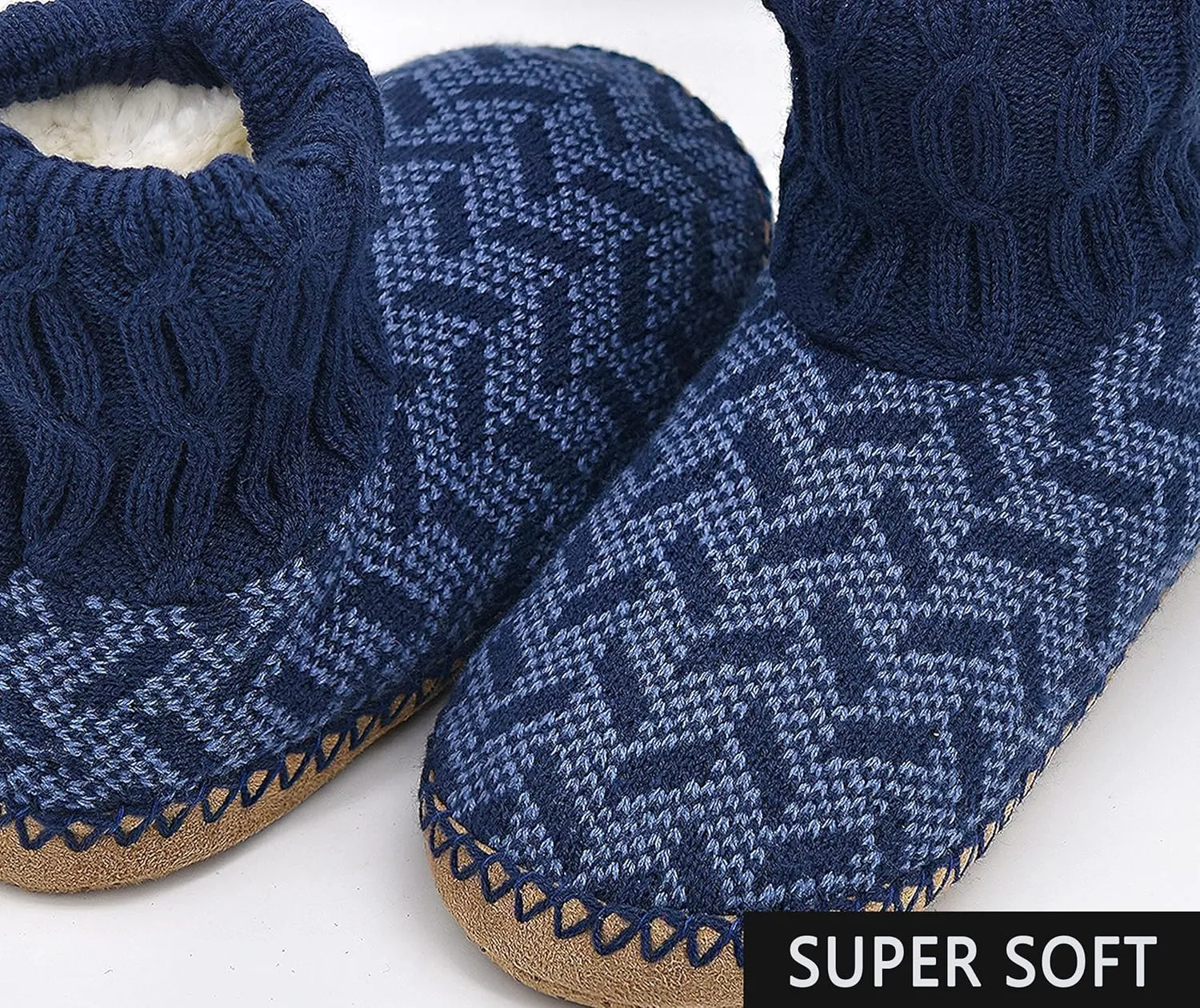 Panda Bros Slipper Socks Soft Cozy Thick House Indoor Boot Sock Shoes with Anti-Skid Bottom Soles for Men's