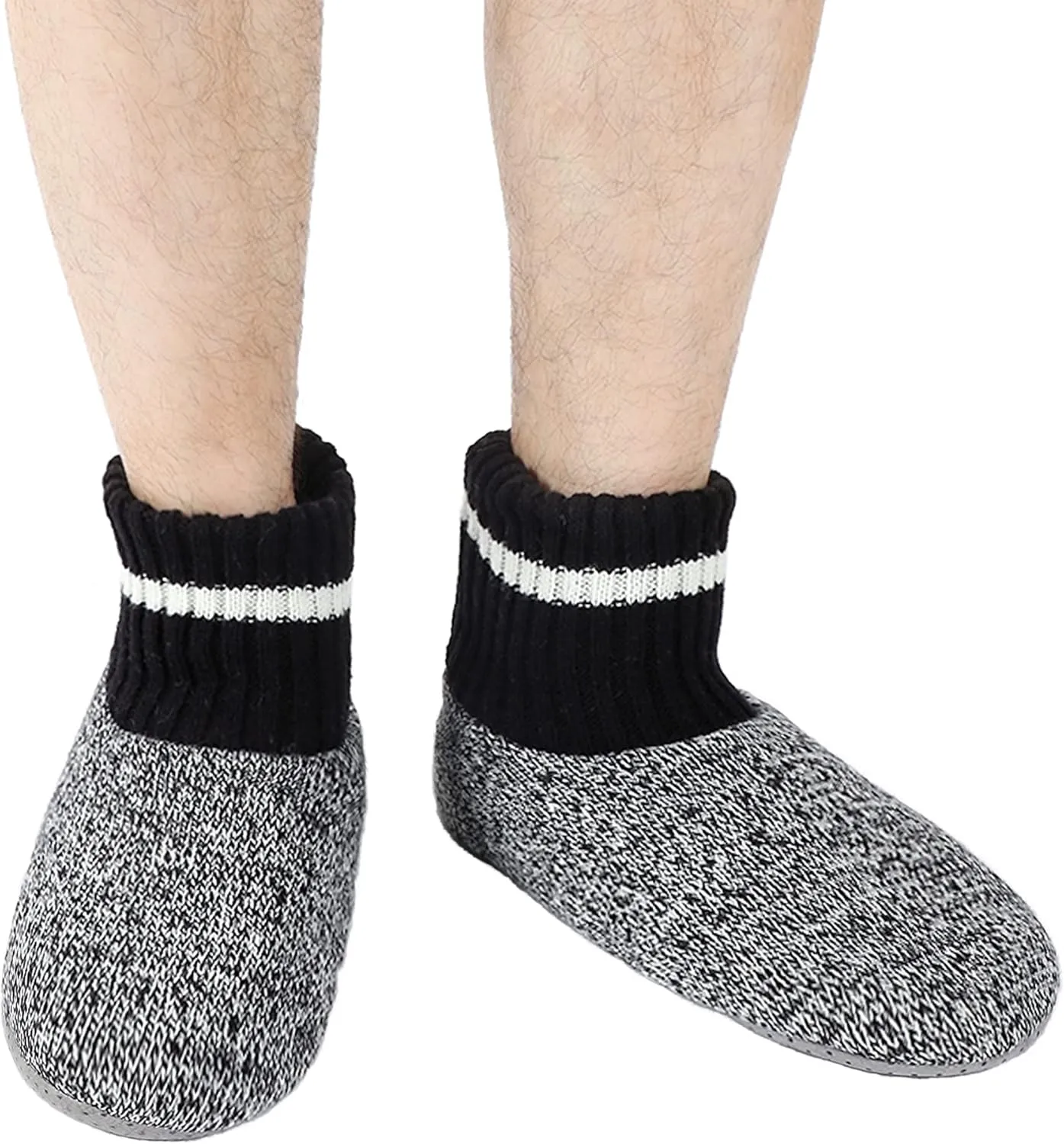 Panda Bros Slipper Socks Soft Cozy Thick House Indoor Boot Sock Shoes with Anti-Skid Bottom Soles for Men's