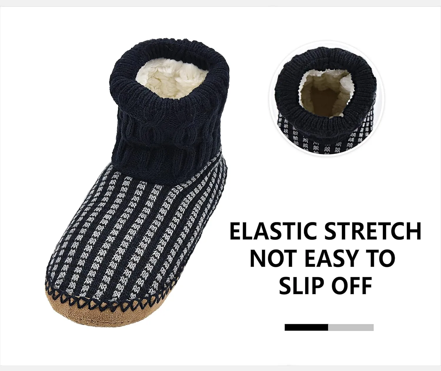 Panda Bros Slipper Socks Soft Cozy Thick House Indoor Boot Sock Shoes with Anti-Skid Bottom Soles for Men's