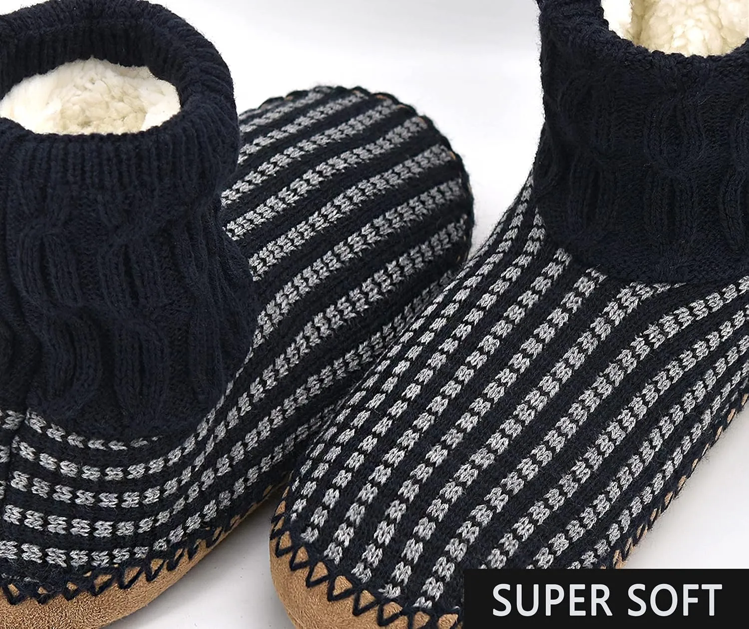 Panda Bros Slipper Socks Soft Cozy Thick House Indoor Boot Sock Shoes with Anti-Skid Bottom Soles for Men's