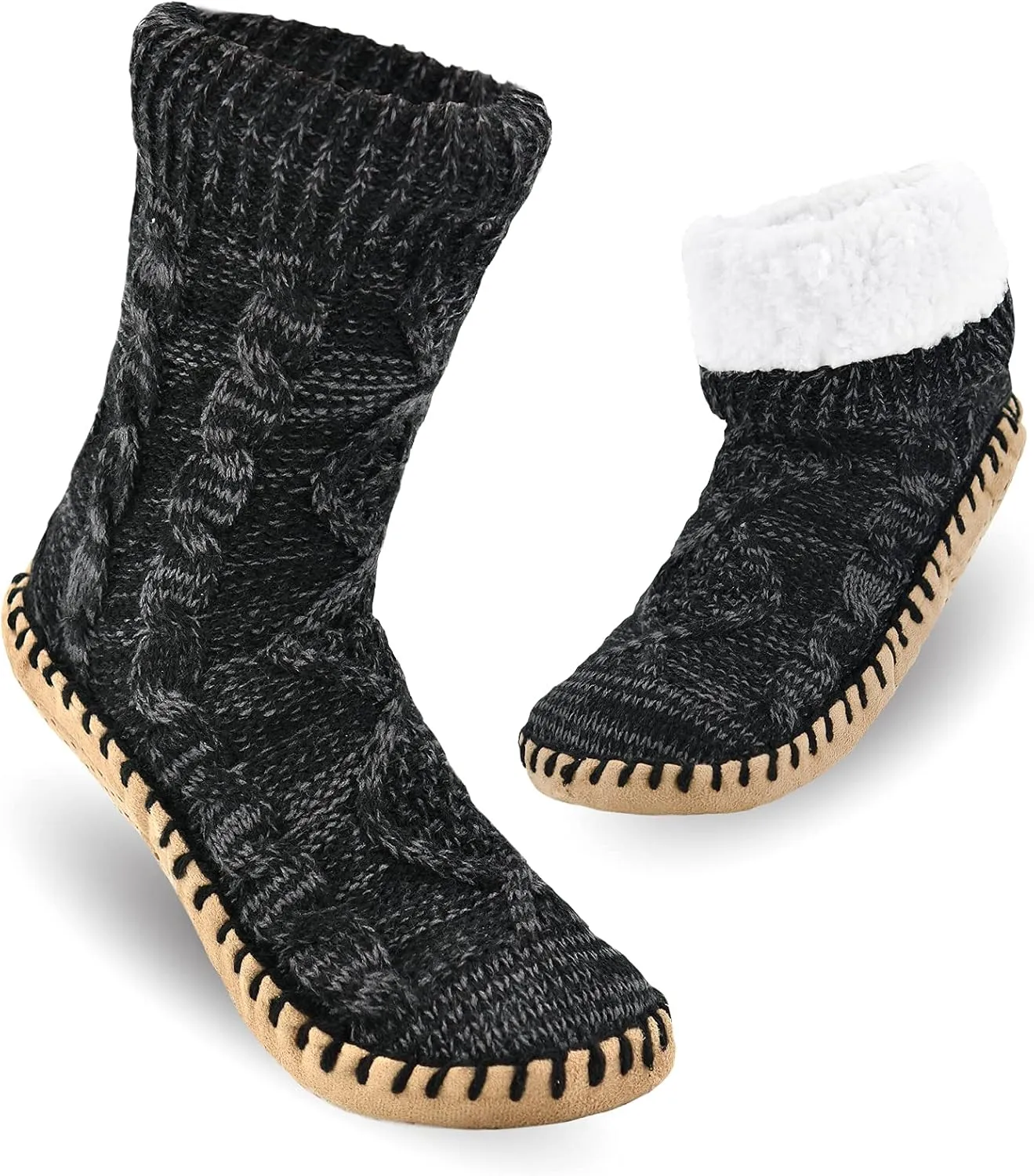 Panda Bros Women's Winter Super Soft Warm Cozy Fuzzy Fleece-Lined with Grippers Slipper Socks