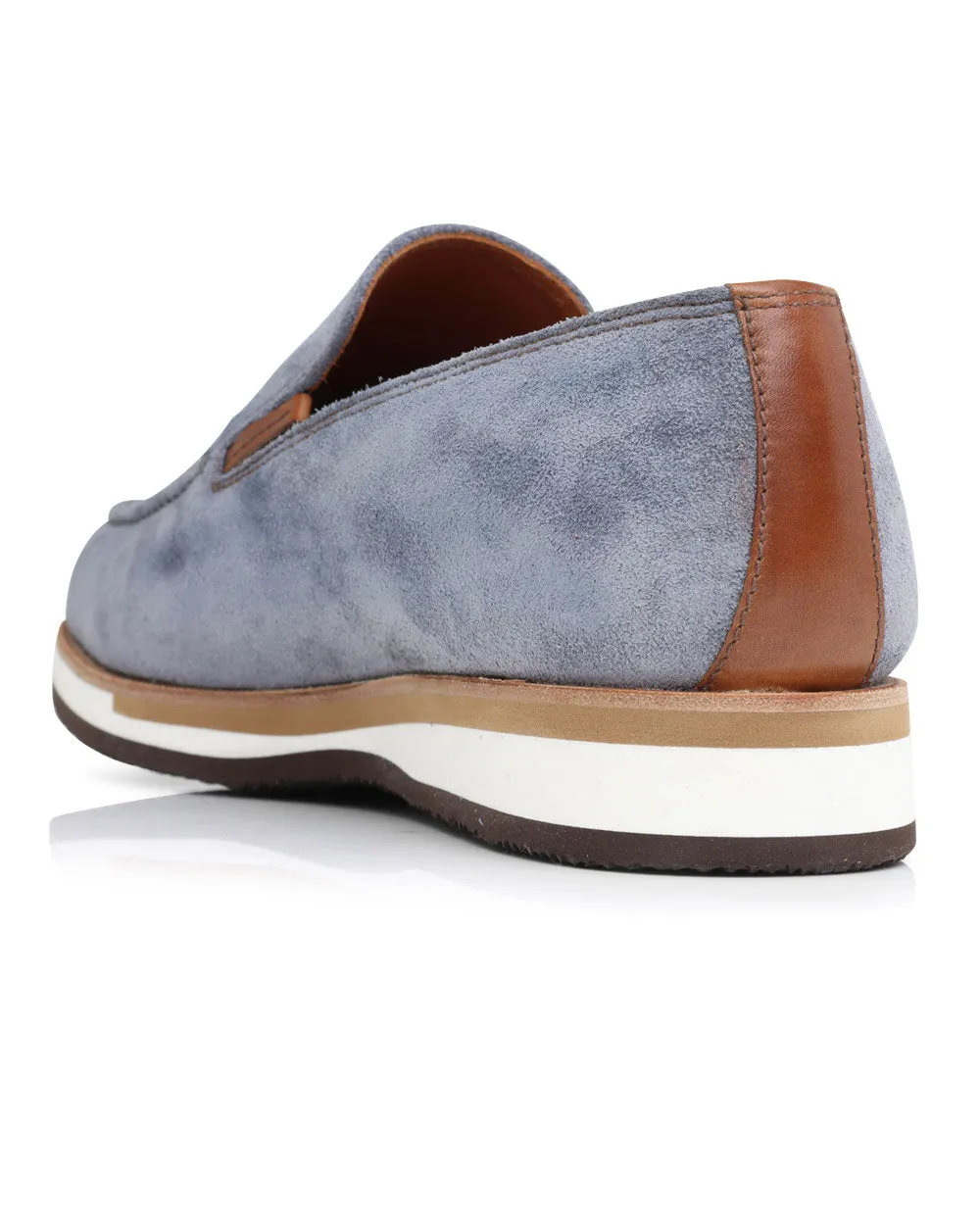 Passeggio Suede Loafer in Blue Grey