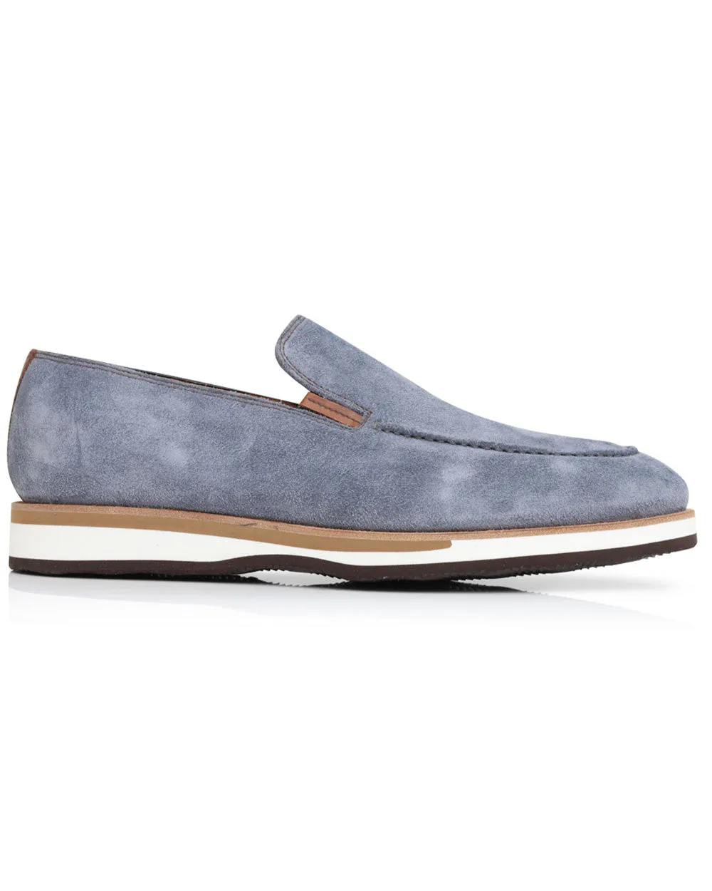 Passeggio Suede Loafer in Blue Grey