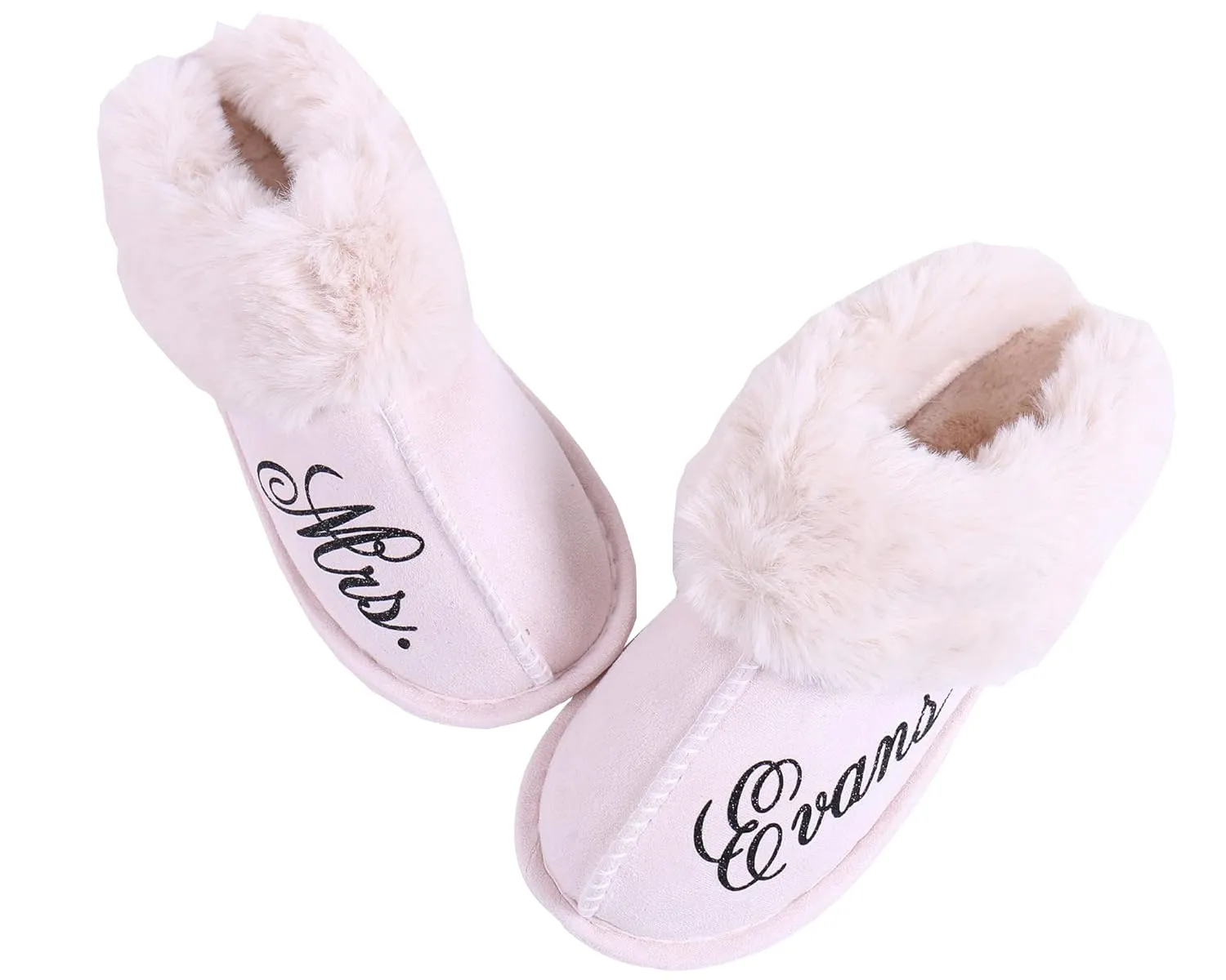 Personalized Bridal Slipper Womens Slipper Memory Foam Fluffy Soft Warm Slip On House Slippers,Anti-Skid Cozy Plush for Indoor Outdoor