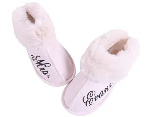 Personalized Bridal Slipper Womens Slipper Memory Foam Fluffy Soft Warm Slip On House Slippers,Anti-Skid Cozy Plush for Indoor Outdoor