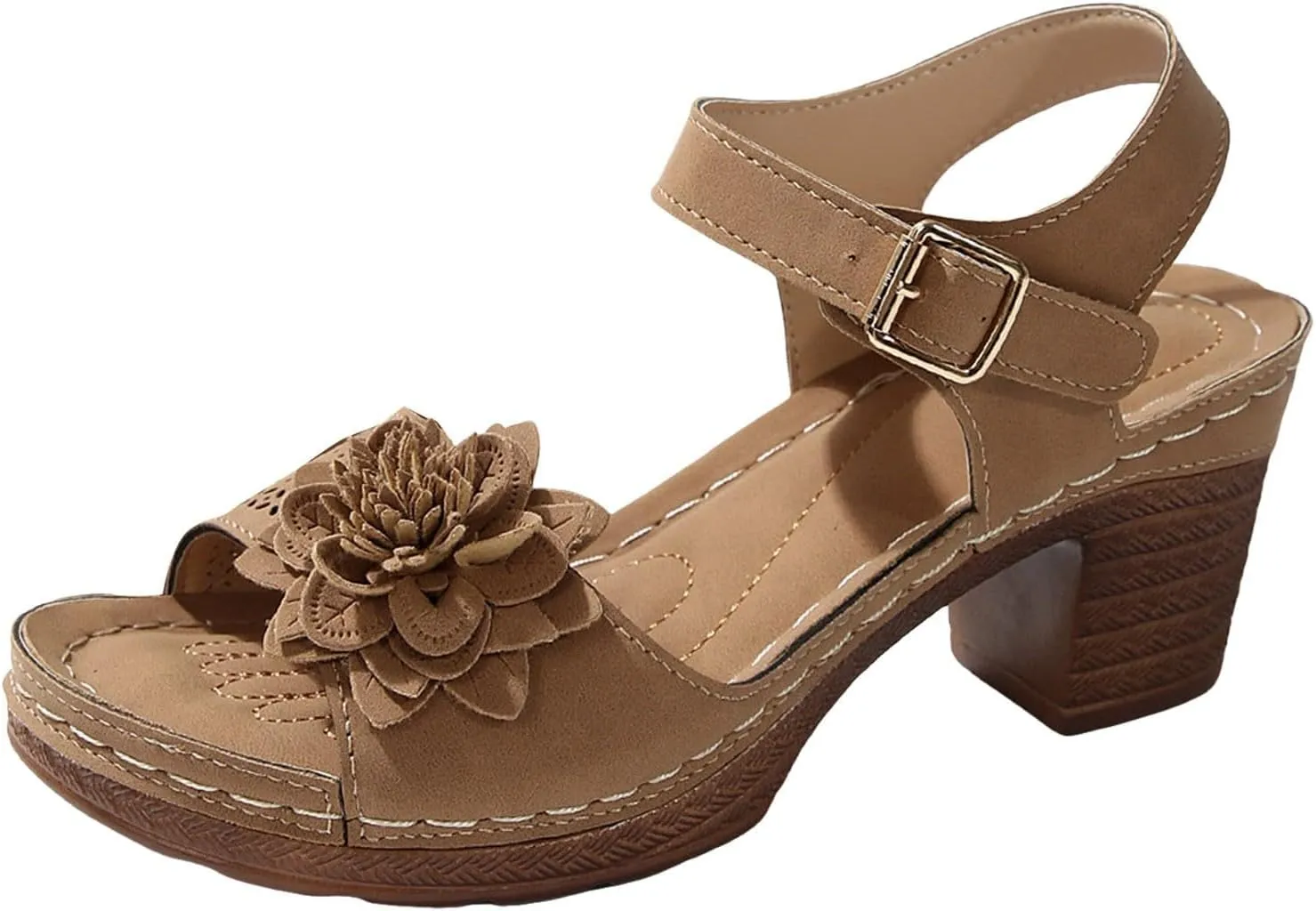 Platform Sandals for Women Dressy Arch Support Ankle Strap Wedge Sandals Comfortable Orthopedic Sandal Casual Hollow Out Open Toe Breathable Shoes with Adjustable Strappy Beach Walking Shoes