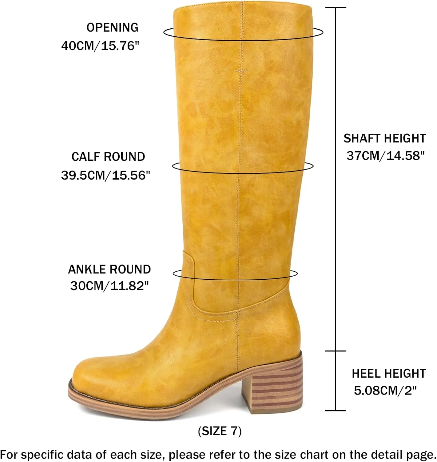 Platform Women's Knee High Square Toe Chunky Block Heel Long Wide Calf Riding Pull On Campus Boots
