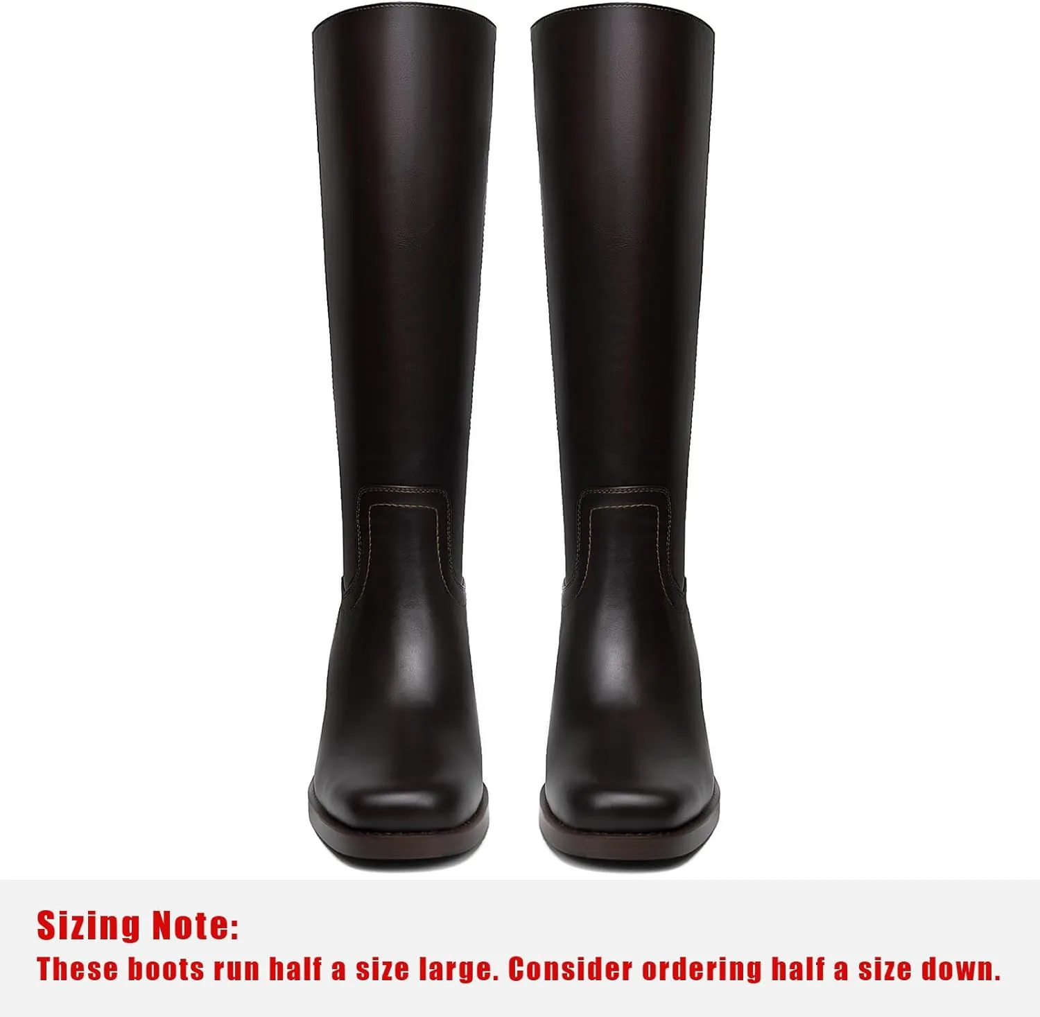 Platform Women's Knee High Square Toe Chunky Block Heel Long Wide Calf Riding Pull On Campus Boots