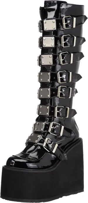 Pleaser Women's Swing-815 Knee-High Boot,Black Patent,9 M US