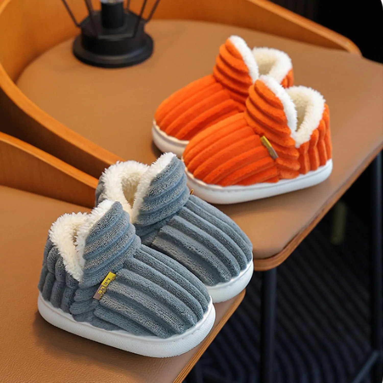 Pluffi Slipper Booties For Kids Women Men, Winter Fuzzy Warm Cute Non-Slip Thick-Soled Slippers, Cozy Plush House Shoes