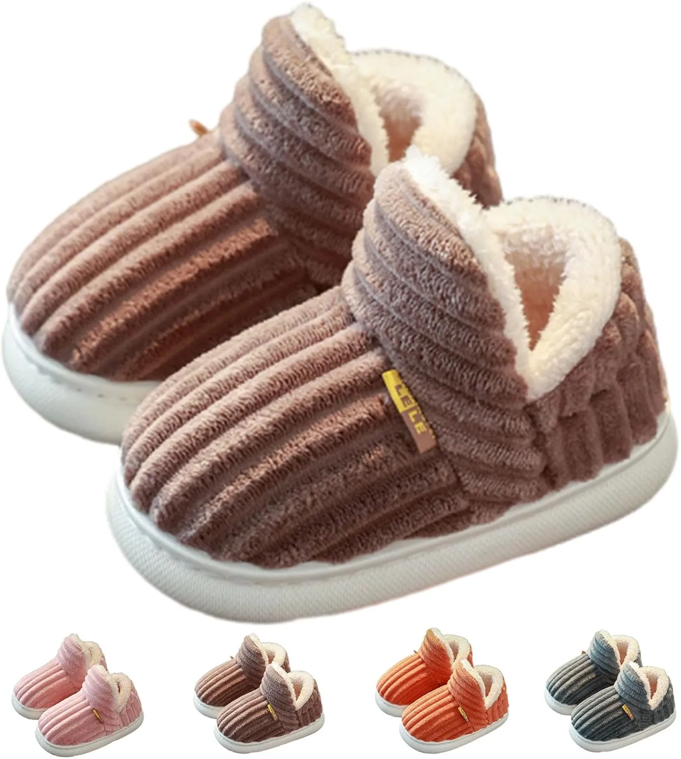 Pluffi Slipper Booties For Kids Women Men, Winter Fuzzy Warm Cute Non-Slip Thick-Soled Slippers, Cozy Plush House Shoes