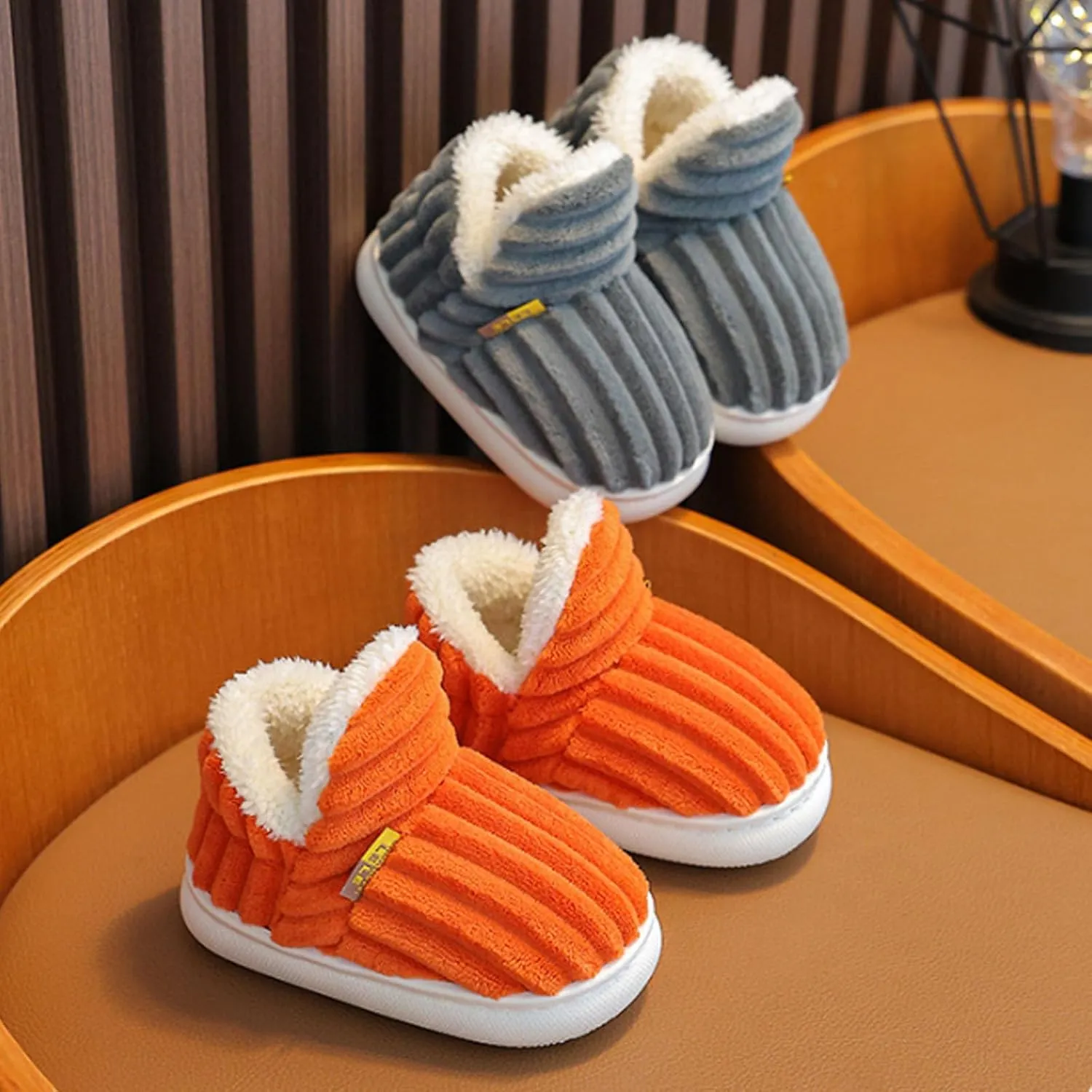 Pluffi Slipper Booties For Kids Women Men, Winter Fuzzy Warm Cute Non-Slip Thick-Soled Slippers, Cozy Plush House Shoes