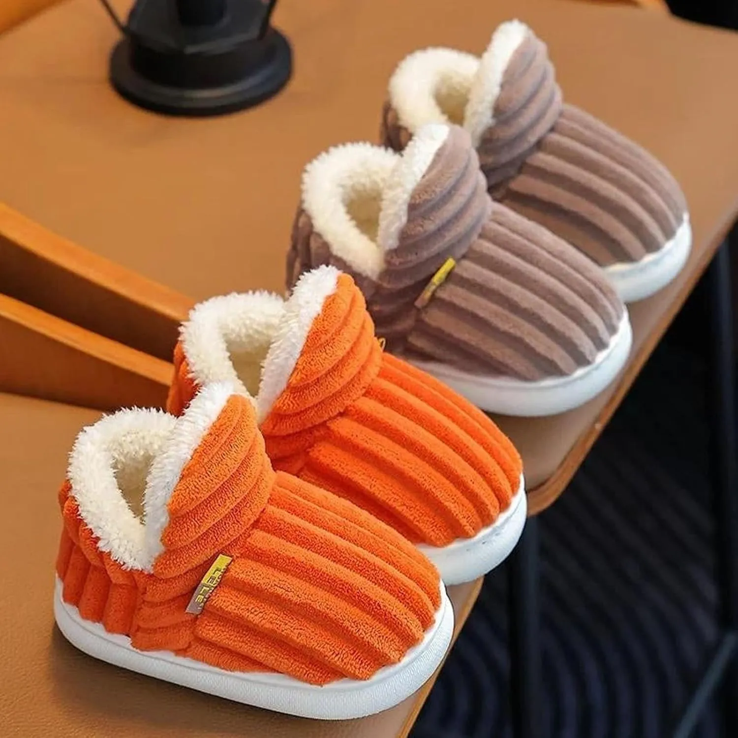 Pluffi Slipper Booties For Kids Women Men, Winter Fuzzy Warm Cute Non-Slip Thick-Soled Slippers, Cozy Plush House Shoes