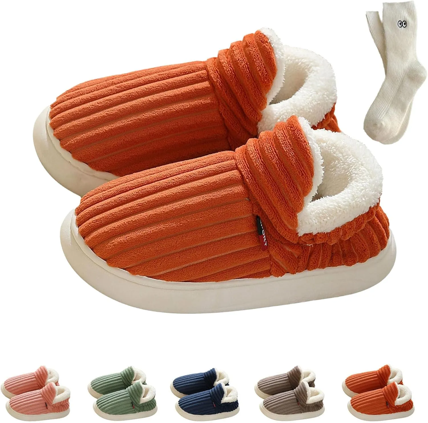 Pluffi Slipper Booties, Unisex Winter Cozy Slippers Casual Home Shoes, Shoes Non-Slip Cozy ushion Warm Slippers