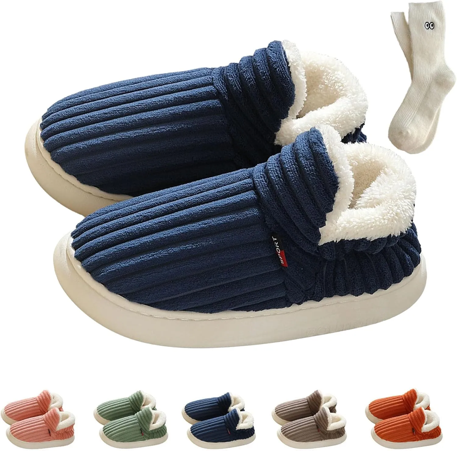 Pluffi Slipper Booties, Unisex Winter Cozy Slippers Casual Home Shoes, Shoes Non-Slip Cozy ushion Warm Slippers