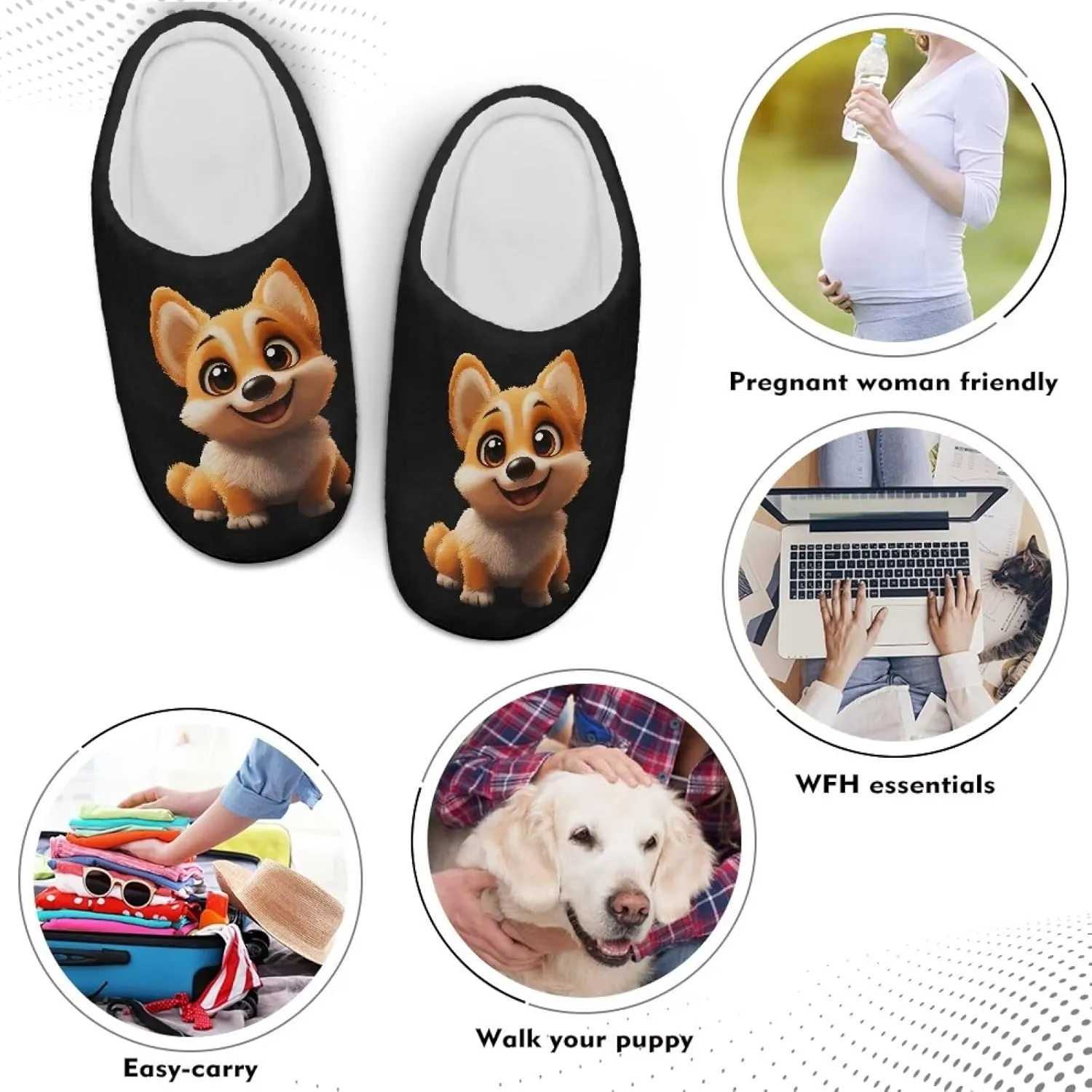 Plush House Slippers for Women and Men, Slip On Warm Scuff Slippers for Indoor, Anti-Slip Closed Toe Slippers