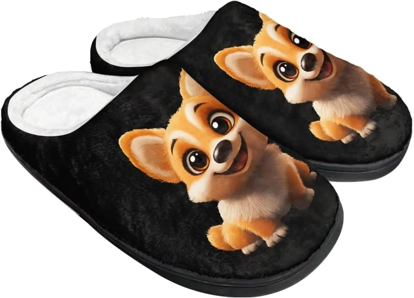 Plush House Slippers for Women and Men, Slip On Warm Scuff Slippers for Indoor, Anti-Slip Closed Toe Slippers