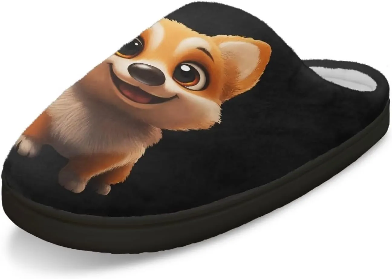 Plush House Slippers for Women and Men, Slip On Warm Scuff Slippers for Indoor, Anti-Slip Closed Toe Slippers