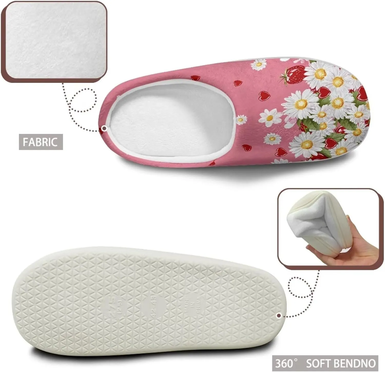 Plush Slipper for Women Warm Soft Flannel Fuzzy House Cotton Slipper Winter Non-Slip for Outdoor Slipper Ladies US 3-13