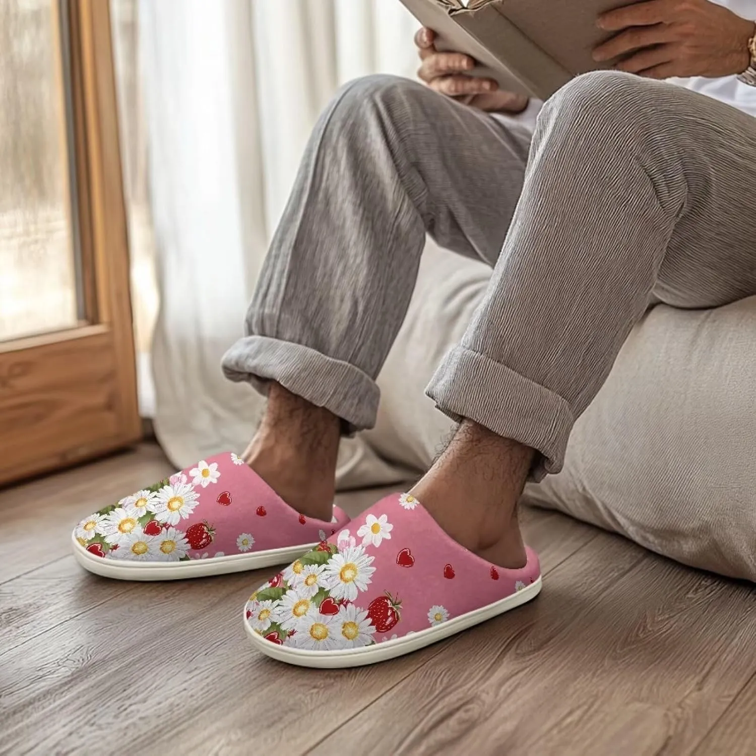 Plush Slipper for Women Warm Soft Flannel Fuzzy House Cotton Slipper Winter Non-Slip for Outdoor Slipper Ladies US 3-13