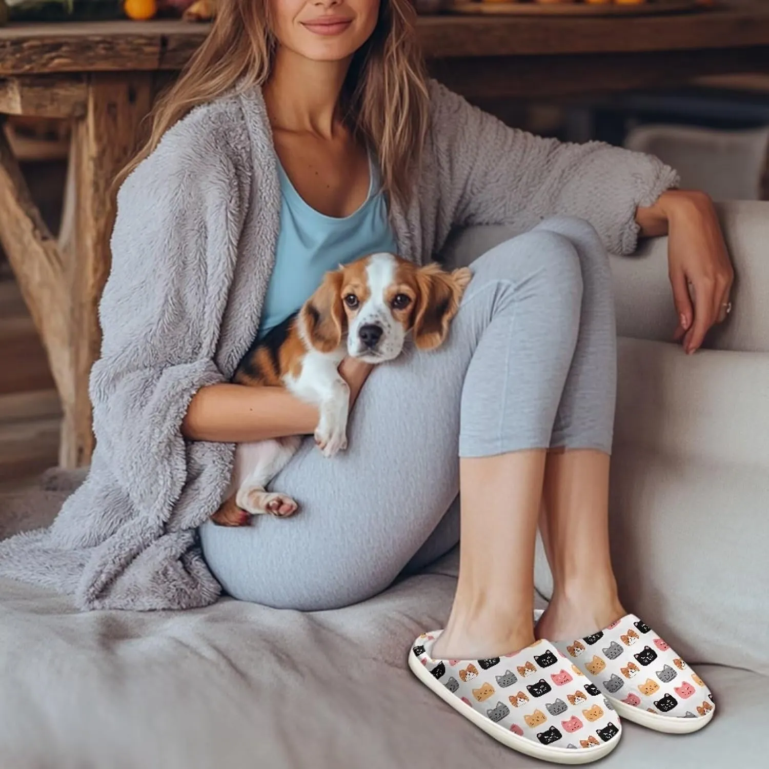 Plush Slipper for Women Warm Soft Flannel Fuzzy House Cotton Slipper Winter Non-Slip for Outdoor Slipper Ladies US 3-13