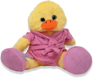 Plush Toy Wonderland Pink Bathrobe & Bunny Slippers Set for Stuffed Animals - Fits Most 14-18 Inch Plush Toys - Soft, Cozy Outfit for Build Bear