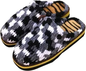 Pocadri Womens Men Woven Winter Warm Slippers Slides Handmade Crochet Memory Foam Slipper Cozy Non-Slip House Shoes Indoor Outdoor