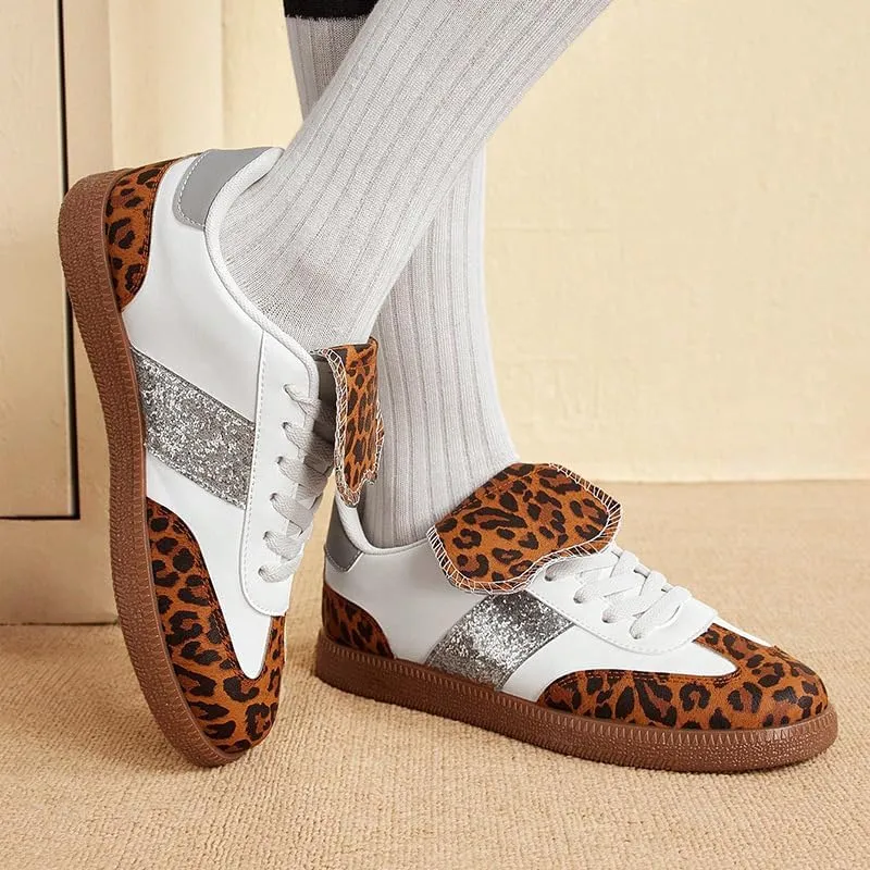 PU Leather Vintage Style Cushioned Sole Sneakers for Women Daily Casual Walking Spring Travel Wear German Trainer Inspired Black Shoes Lightweight and Durable