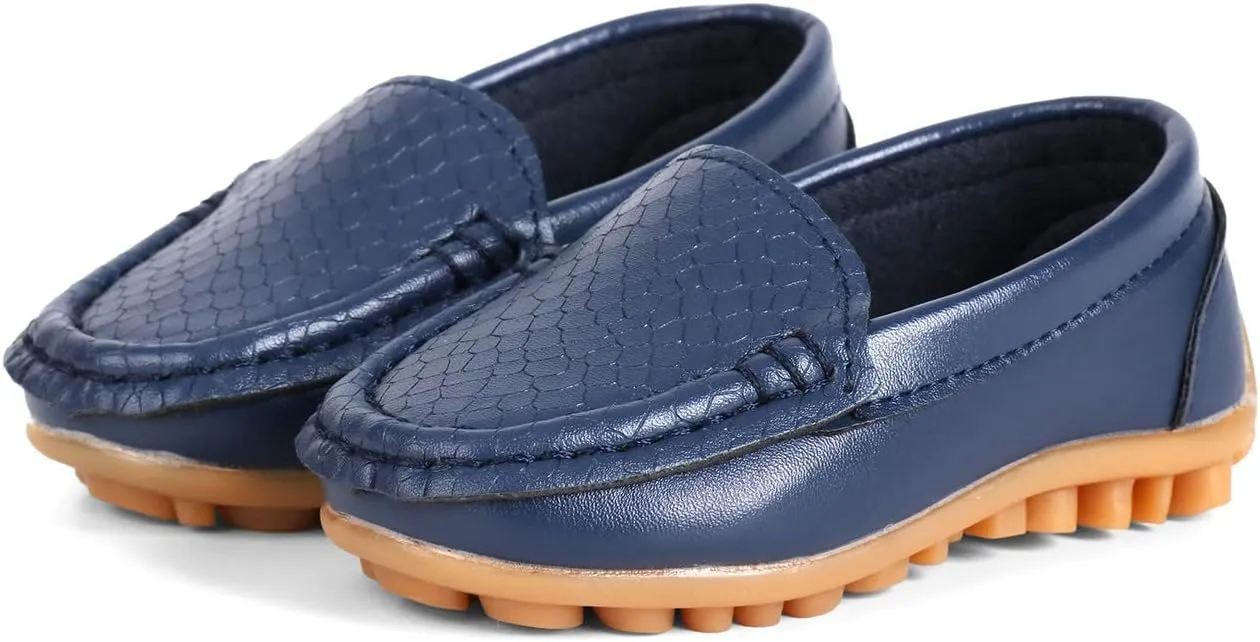 QIETION Toddler Little Kid Boys Girls Soft Slip On Loafers Dress Flat Shoes