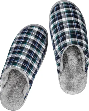 riemot Womens Mens Memory Foam Slippers, Warm Fluffy House Shoes & Cushioned Home Shoe Without Fur, Comfortable Anti Slip Indoor Bedroom Travel Slipper