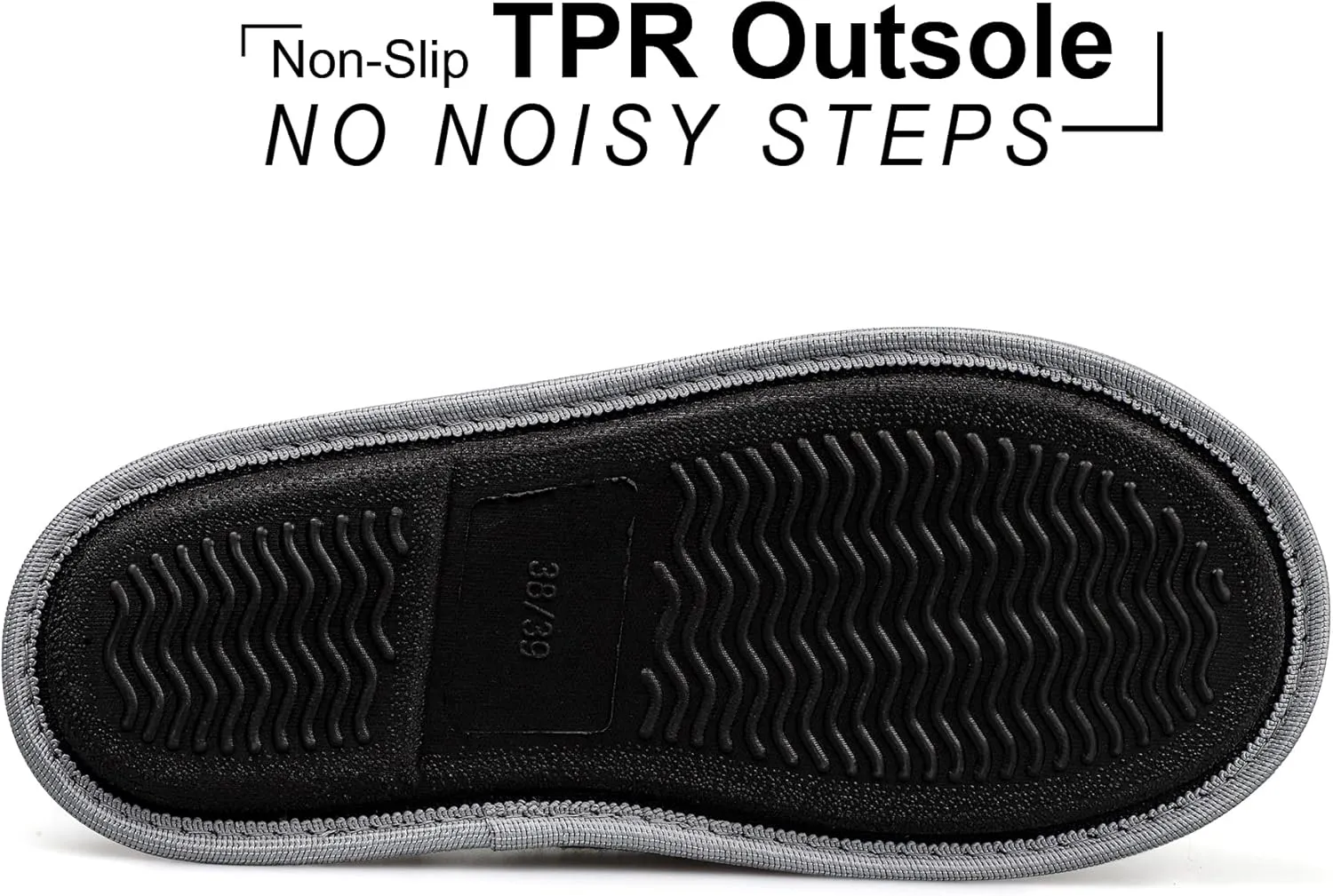 riemot Womens Mens Memory Foam Slippers, Warm Fluffy House Shoes & Cushioned Home Shoe Without Fur, Comfortable Anti Slip Indoor Bedroom Travel Slipper